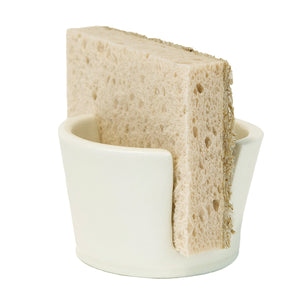 Sponge and Brush Holder Ceramic White 